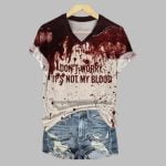 2025 Halloween Women's Don't Worry It's Not My Blood Printed T-shirt