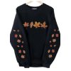 2025 Halloween Womens Fall Leaves Sleeve Print Sweatshirt 1 2