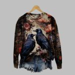 2025 Halloween Women's Halloween Crows Print Sweatshirt