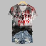 2025 Halloween Women's Halloween Party Bloody T-Shirt