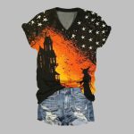 2025 Halloween Women's Halloween Witch Stars Print T-Shirt