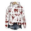 2025 Halloween Womens Help Bloody Printed Sweatshirt 1 2