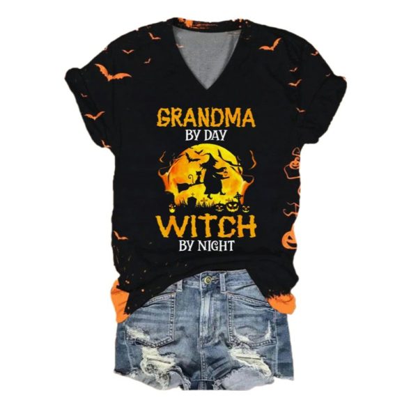 2025 Halloween Womens Im The Grandma Witch By Night Print T Shirt 1 2