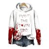 2025 Halloween Womens Paint The Town Red Print Hoodie 1 2