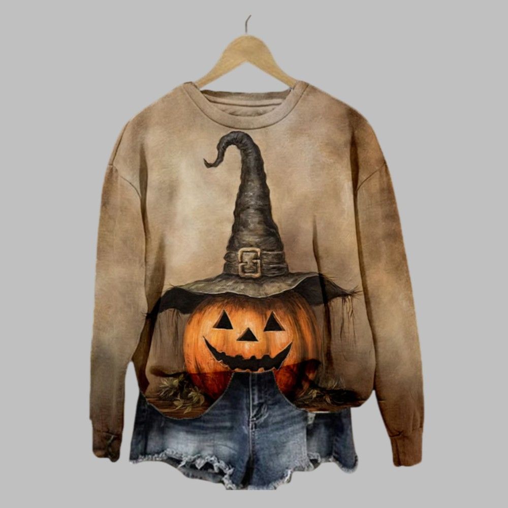 2025 Halloween Women's Pumpkin Print Sweatshirt 2025 Halloween Women's Pumpkin Print Sweatshirt