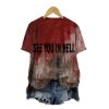 2025 Halloween Womens See You In Hell Blood Stain Print T Shirt 1 2