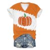 2025 Halloween Womens Sequin Pumpkin Print T Shirt 1 2