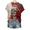 2025 Halloween Womens This Is My Zombie Killing Shirt Bloody T Shirt 1 2
