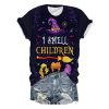 2025 Halloween Women's Three Witches Halloween I Smell Children Print Short Sleeve T-Shirt 3 2025 Halloween Womens Three Witches Halloween I Smell Children Print Short Sleeve T Shirt 1 2