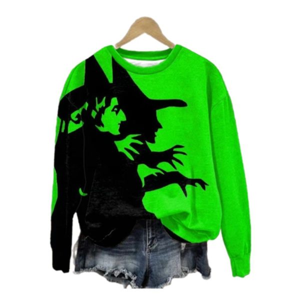 2025 Halloween Womens Witch Print Casual Sweatshirt 1 2