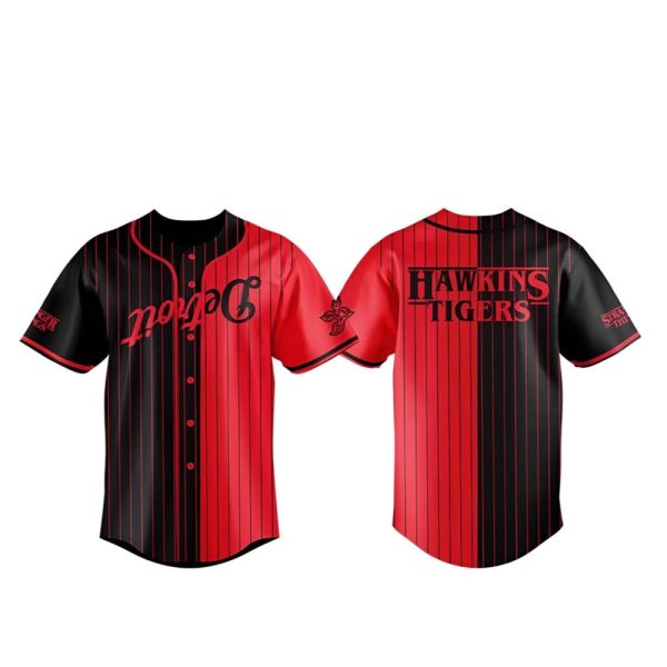 2025 Stranger Things Hawkins Detroit Tigers Jersey 1 2