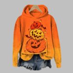 2025 Women's Pumpkin Halloween Printed Hoodie