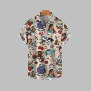 Halloween 2025 Vintage Lucky Skull Hawaiian Shirt 1 1