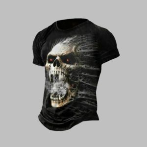 2025 Halloween Skull Print T-shirt