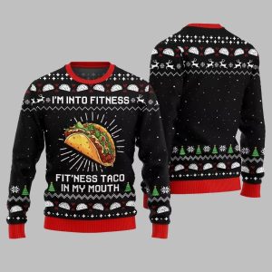 Im Into Fitness Fitness Taco In My Mouth Ugly Sweater Christmas 2025 1