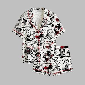 2025 Halloween Retro Halloween Horror Movie Pajamas Set 1