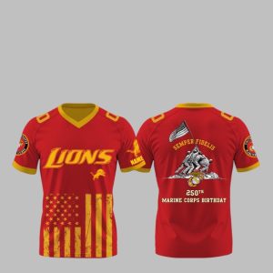 Lions Semper Fidelis 250th Marine Corps Birthday Jersey 2025 1 1