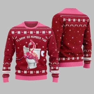 2025 Christmas Flamin Go Number Two Ugly Christmas Sweater 1