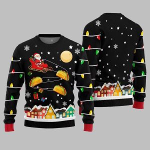 Santa Taco Sleigh Ugly Sweater Christmas 2025 1