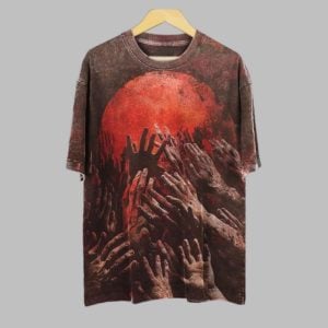 2025 Halloween Men's Bloody Ghost Hand Dark Print Shirt