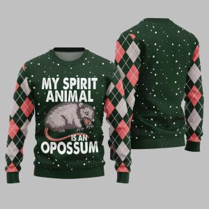 My Spirit Animal Is An Opossum Ugly Sweater Christmas 2025 1