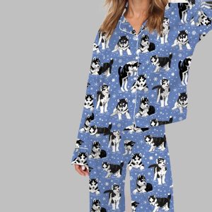 Husky And Snowflakes Pajama Set 1