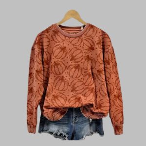 2025 Halloween Vintage Pumpkin Sweatshirt 1 1