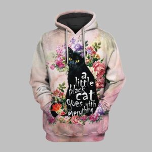 2025 Halloween Cat With Flowers Costume Hoodie 1 1