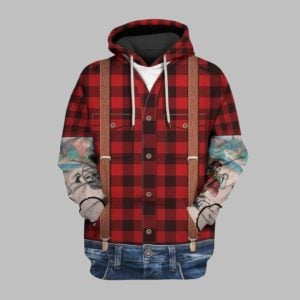 2025 Halloween Lumbersexual With Tattoo Sleeves Costume Hoodie 1 1