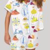 Amalfi Coast Social Club Capri Italy Lemon Tree Aperol Spritz Pajama Set 3