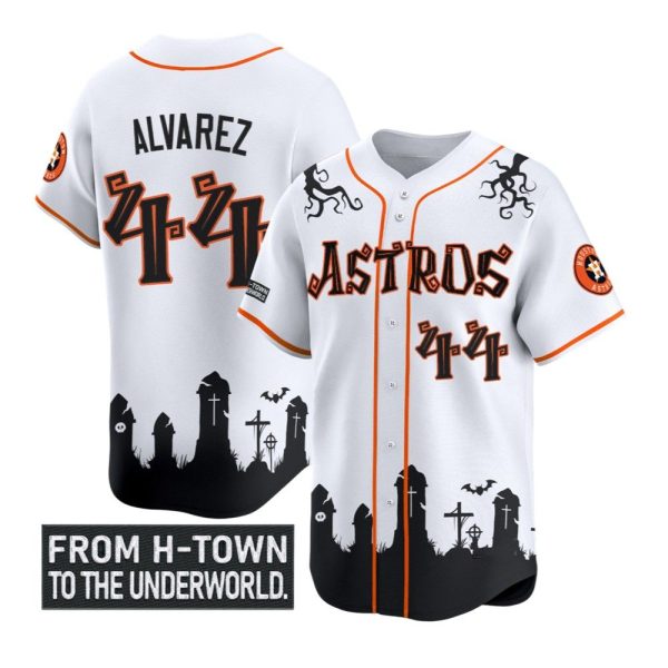 Astros Alvarez From H Town To The Underworld Halloween Shadows Jersey 1 2