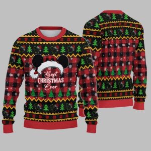 2025 Christmas Best Christmas Ever Cartoon Mouse Christmas Hat Ugly Sweatshirt