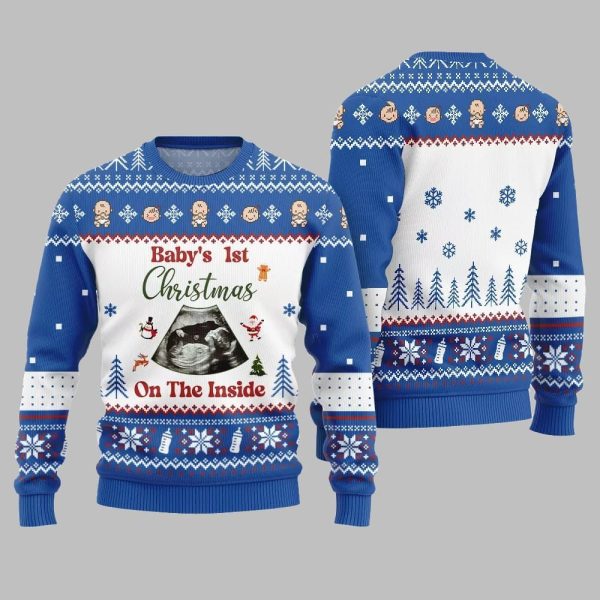 Baby 1st Christmas On The Inside Ugly Sweater Christmas 2025 2