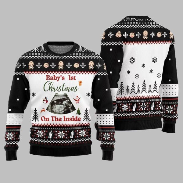 Baby 1st Christmas On The Inside Ugly Sweater Christmas 2025 3