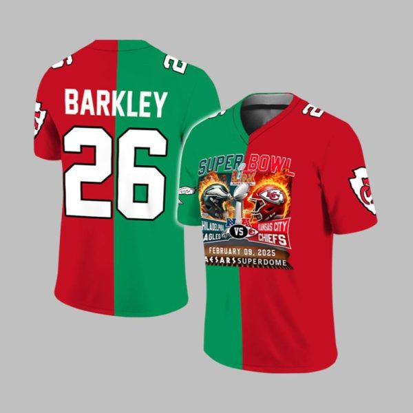 Barkley 26 Super Bowl LIX Eagles Vs Chiefs Jersey 1 1