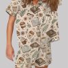 Beige Coffee And Books Reading Lover Girly Bookish Pajama Set 2