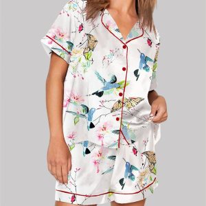 Bird And Butterfly Short Sleeve Pajama Set 1