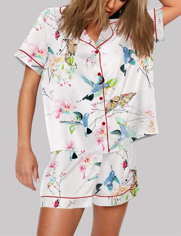 Bird And Butterfly Short Sleeve Pajama Set 2