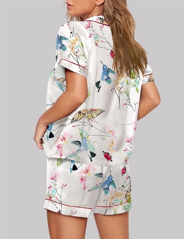 Bird And Butterfly Short Sleeve Pajama Set 3