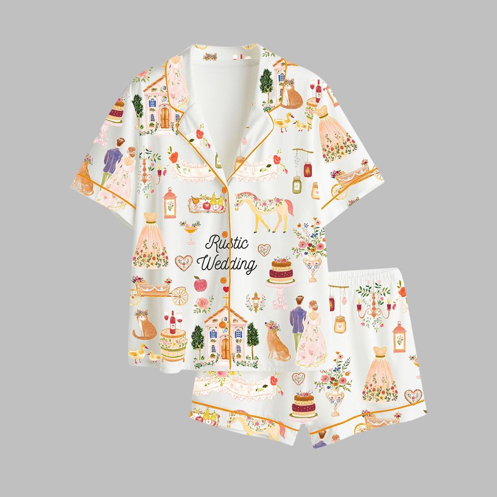 Boho Chic Rustic Wedding Pajama Set 1 Boho Chic Rustic Wedding Pajama Set 1