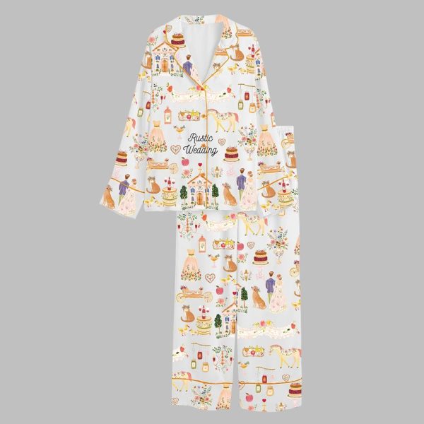 Boho Chic Rustic Wedding Pajama Set 2