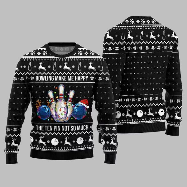 Bowling Make Me Happy The Ten Pin Not So Much Ugly Sweater Christmas 2025 3