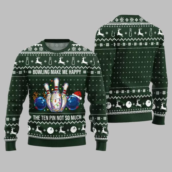 Bowling Make Me Happy The Ten Pin Not So Much Ugly Sweater Christmas 2025 4
