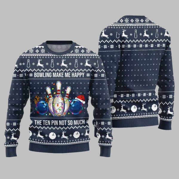 Bowling Make Me Happy The Ten Pin Not So Much Ugly Sweater Christmas 2025 5