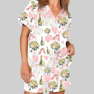 Bride Wedding Champagne Pajama Set 1 1