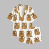 Brown Lab Halloween Dog in Camo Cooler Fall Pumpkin Face Pajama Set 1