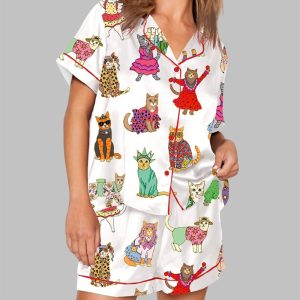 Catwalk Around The World Cat Lover Pajama Set 1