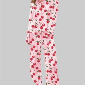 Cherries Pajama Set For Women 1