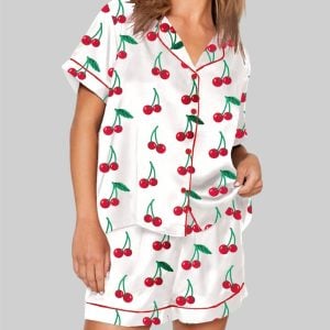 Cherry Cute Print Short Sleeve Pajama Set 1