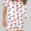 Cherry Cute Print Short Sleeve Pajama Set 2